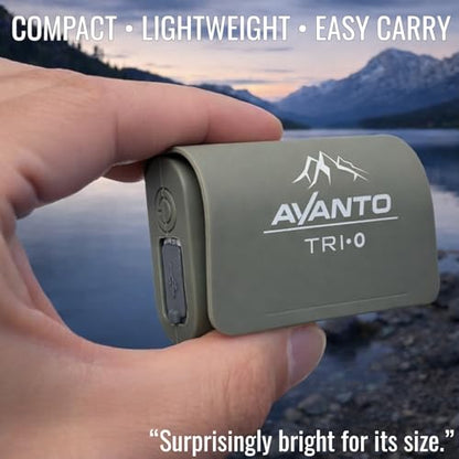 AVANTO TRI-O Clip-On Safety Light, Rechargeable USB-C 3-Beam XPG + COB + LED, Magnetic Mount, Ultra-Bright 500 Lumens for Running, Walking, Cycling & Outdoor Visibility