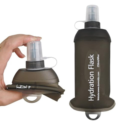 250ml Soft Flask, TPU Collapsible Soft Water Bottle for Hydration Pack, Running Vest, Leak-Proof Folding Water Bottle for Hiking Cycling Climbing Jogging- 1Pcs, Grey - color: 250ML Grey