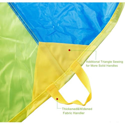 Sonyabecca Parachute, Play Parachute 24ft with 16 Handles for Kids Cooperation Group Play (24 Feet) - size: 24FT with 16 Handles