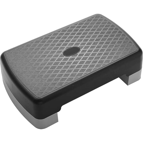 Fitvids Aerobic Step Platform Trainer with Adjustable 2-Level Risers, 400 Pound Weight Capacity – Non-Slip Exercise Stepper for Cardio, Strength, and Fitness Workouts, 18-Inch, Multiple Colors - color: Gray