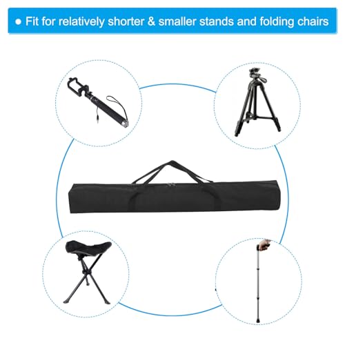 PATIKIL 31 Inch Camp Chair Replacement Bag, Nylon Foldable Carrying Bag Large Zippered Bag with Shoulder Strap for Camping Travel, Black - size: 31 Inch