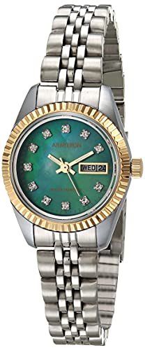 Armitron Women's Genuine Crystal Accented Bracelet Watch, 75-2475 - color: Two Tone/Green