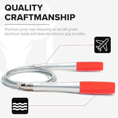 Jump Rope for Men & Women - Ultra-Fast, High Speed Jump Rope - Self-Locking Screw-Free Design with Aluminum Handles and Silicone Textured Grips - Precision Engineered for Maximum Performance - Skipping Rope for Workout Fitness, Cross Training & Home Exerc