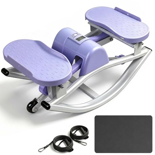 Rocking Stepper Side to Side,Mini Rock Stepper for Home & Office Workout, Low Impact Lateral Motion Exercise Machine for Core Glutes, Whisper Rock Stepper Machine, Fully Assembled - color: Purple