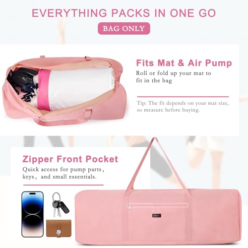Gymnastics Air Mat Storage Bag, Carrying Case for Tumbling Mat & Air Pump