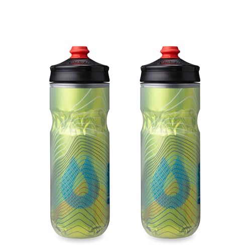 HydraPak Polar Surge Insulated Bike Water Bottle (20oz, Ascent Yellow) - color: Ascent Yellow, style: 20oz/600ml