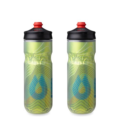 HydraPak Polar Surge Insulated Bike Water Bottle (20oz, Ascent Yellow) - color: Ascent Yellow, style: 20oz/600ml