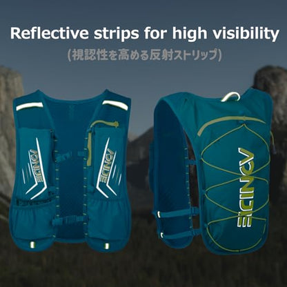 Azarxis Running Water Bottles Flask BPA Free Leakproof Hydration Vest Packs Waist Belt Replacement for Triathlon Marathon Hiking Cycling Climbing Runner - color: #6 Gray (5L) - with 2 Soft Flasks (500ml)