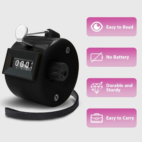 6 Pack Clicker Counter, Hand Tally Counters, 4 Digit Display Clicker - color: Candy Color