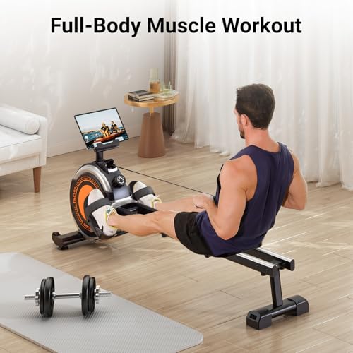 Dripex Rowing Machine, Upgraded Rowing Machines for Home, Magnetic Rower - color: Black/Orange