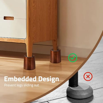 Bed Risers, 4 Inch Wooden Furniture Risers 4 Pack - size: 4 inch