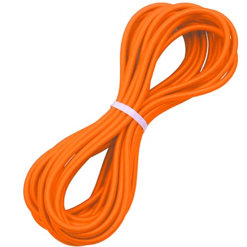 1/4" Elastic Bungee Shock Cords, 25 Feet Marine Grade Kayak Heavy Stretch String Rope & Tie Down Trailer Straps for DIY Projects Orange - color: Orange, size: 1/4" x 25'