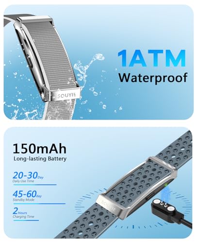 SOUYIE Smart Bracelet for Men Women, 24/7 Health Activity Fitness Trackers - color: Gray