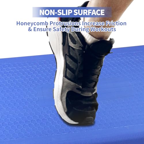 GOWE Aerobics Step Platform Height-Adjustable Fitness Equipment Stepper Trainer Exercise Step Platform Sliding Lifting Pad Blue