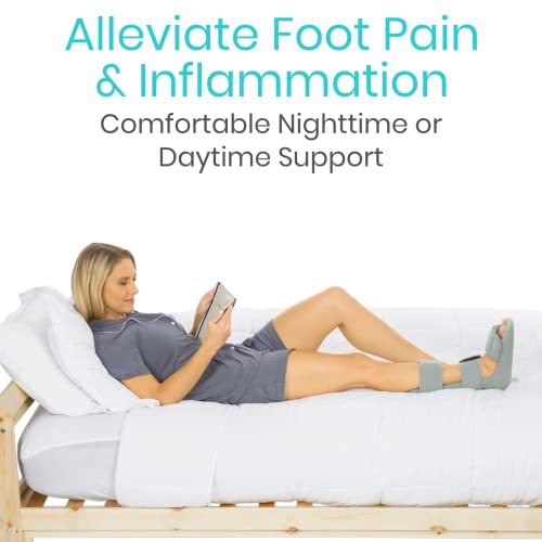 Vive Plantar Fasciitis Night Splint Plus Trigger Point Stretch Wedges - color: Gray, size: Medium
