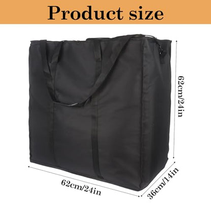 Klmnop Foam Floor Tiles Bag for Carrying Interlocking EVA Foam Mats, Portable Storage & Transport Case for Trade Show Exercise Play Areas, 24x24x12 Inches(Black)