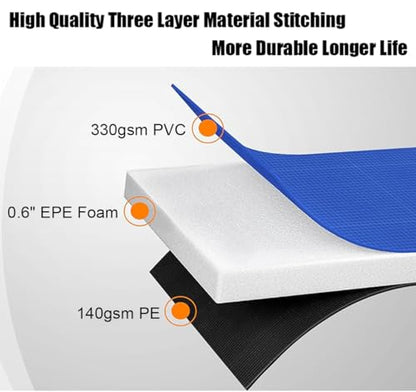 LANGXUN Universal Trampoline Repalcement Safety Pad, 8ft 10ft 12ft 14ft 15ft 16ft Waterproof Surround Spring Foam Cover for Round Frame - color: Blue, size: 16ft