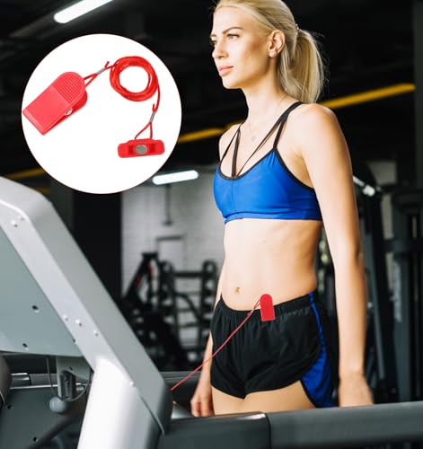 Treadmill Safety Key Replacement, Treadmill Key Running Machine Switch Rectangle Emergency Stop Lock for Most Treadmills Accessories (Red)