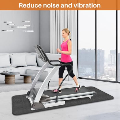 Treadmill Walking Pad Mat for Carpet Floors,Folding Treadmill Mat for Hardwood Floors,for Under Exercise Bike, Exercise Equipment Mat,Reduce Noise Shock Absorption - size: 84" X 32"