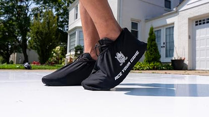 ACE HOCKEY Slide Board Booties for Smooth Gliding (Reusable, Washable) - Compatible with All Fitness/Hockey Slideboards - Slip-Over-Shoe Design - One Size Fits All