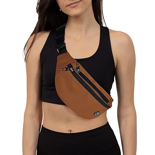 Fanny Packs for Men and Women Water-Repellent Sports Waist Pack Bag - color: 1pack-Brown