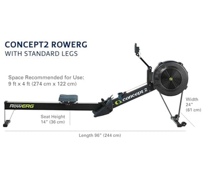 Concept2 RowErg Indoor Rowing Machine - PM5 Monitor, Device Holder, Adjustable Air Resistance, Easy Storage with FitXion Seat Cushion - color: Black