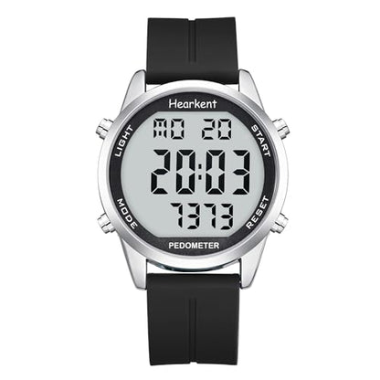 Hearkent Pedometer Watch for Walking for Senior Step Counter Watch - color: Black