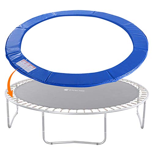 Exacme Trampoline Pad Replacement 16 15 14 13 12 10 8 Foot, Waterproof Safety Spring Cover Round Frame Pad, No Hole for Pole - color: Blue, size: Fit 10FT Frame Only, style: Without Opening Design