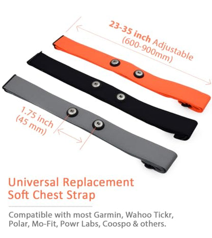 KYTO Heart Rate Monitor Chest Strap - ANT+ & Dual Bluetooth 4.0 HR Sensor, IP67 Water-Resistant, Compatible with Peloton, Zwift, Garmin, Precise HR Tracker for Running & Cycling - color: Grey - Strap Only