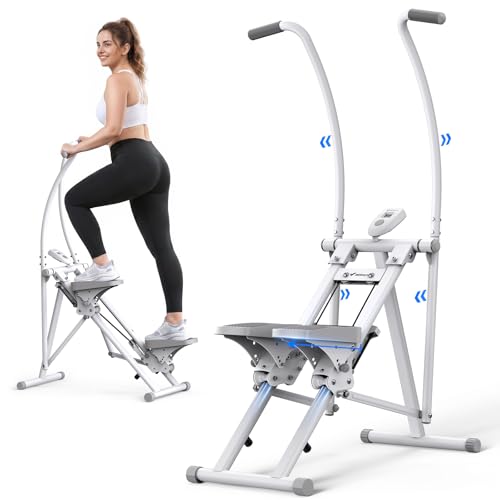 MERACH Stair Stepper with Adjustable Resistance, Foldable Stair Climber - color: Bright & White