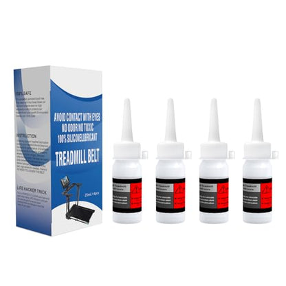 100% Silicone Treadmill Belt Lubricants/Lubes - 25ml/Bottle, No Odor and No Toxic, Easy to Use, Disposable Lubricant, High Temperature Resistant and Stable Lubricant-4pcs