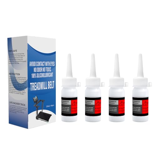 AKLUER Treadmill Lubricant (25ml/Bottle) - Silicone-Based Belt Oil for Noise Reduction & Wear Protection - Extends Treadmill Belt Life, High Temperature Resistant and Stable Lubricant-4pcs