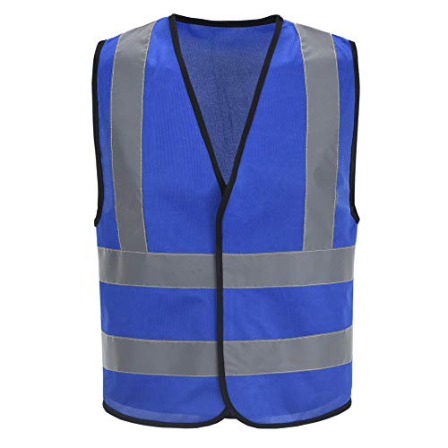 AYKRM 12 colour High visibility viz vest hi vis viz reflective work construction safety vest (XS-8XL) - color: Blue, size: 3X-Large