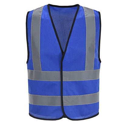AYKRM 12 colour High visibility viz vest hi vis viz reflective work construction safety vest (XS-8XL) - color: Blue, size: 3X-Large