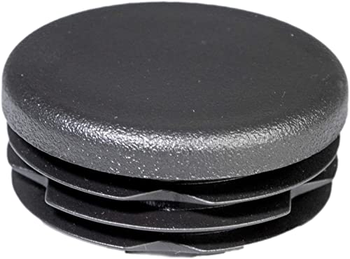 Prescott Plastics 1 1/2” (38.1mm) Outer Diameter Ribbed Plastic Hole Caps, Round Black Metal Tubing End Caps, Strong Furniture Leg Inserts, Impact & Weather Resistant, Made in the USA - 20 Pack - color: 20 Pack, size: 1.5"