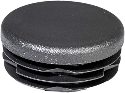Prescott Plastics 1 1/2” (38.1mm) Outer Diameter Ribbed Plastic Hole Caps, Round Black Metal Tubing End Caps, Strong Furniture Leg Inserts, Impact & Weather Resistant, Made in the USA - 20 Pack - color: 20 Pack, size: 1.5"