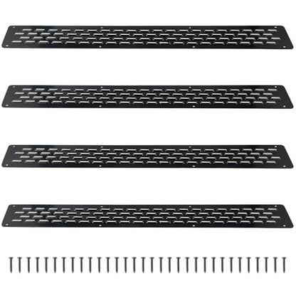 4 Pack Non Slip Aluminum Stair Treads, 30" x 3.7" Waterproof Traction Strips with Screws for Outdoor Deck Steps, Wood Ramp, Walkway or Indoor Stairs (Black)