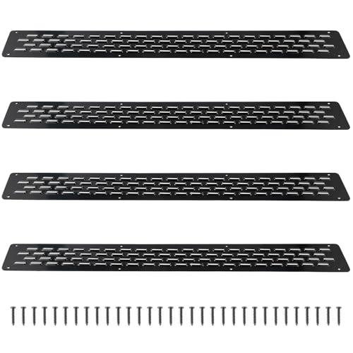 4 Pack Non Slip Aluminum Stair Treads, 30" x 3.7" Waterproof Traction Strips with Screws for Outdoor Deck Steps, Wood Ramp, Walkway or Indoor Stairs (Black)