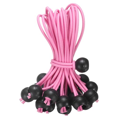 uxcell 6" Balls Bungee Cords, 30 Pcs Bungee Cords with Balls Elastic Tarp Tie Downs for Tents, Camping, Tarp, Posters, Expander Loops, Tarpaulin Holders, Tarpaulin Rubber (Pink/Black) - color: Pink/Black, size: 6inch