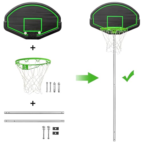 16FT Trampoline’ Upper Board Tube and Lower Board Tube specially for Basketball hoop, Replacement Trampoline Enclosure poles for 16FT, 2pcs Together, Trampoline basketball hoop pole, Part # 10A,11A
