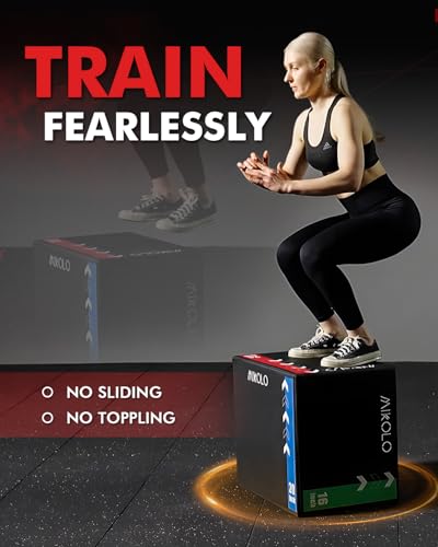 Mikolo 3-in-1 Foam Plyometric Box – Soft Jump Box with Solid Wood Core, High-Density Foam and Non-Slip Cover – No Assembly Required for Home Gym Workout - style: 20" x 18" x 16"