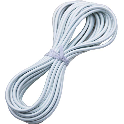 1/4" Elastic Bungee Shock Cords, 50 Feet Marine Grade Kayak Heavy Stretch String Rope & Tie Down Trailer Straps for DIY Projects White - color: White, size: 1/4" x 50'