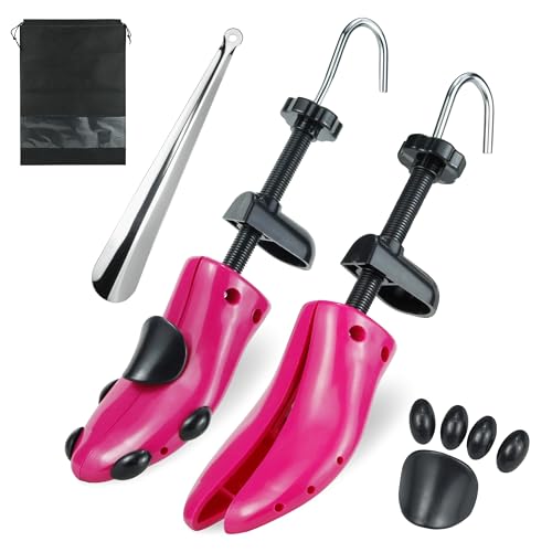 Plastic Shoe Stretcher for Women & Men Wide Feet, Adjustable Shoe Expander - color: L (for Women's Size Us10-13.5) Pink