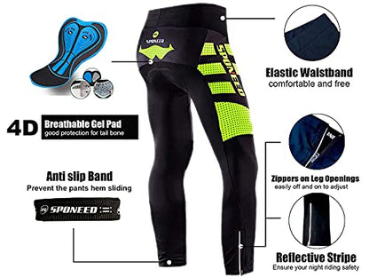 sponeed Men's Cycling Jersey Full Sleeve Riding Wear Long Sleeve T Shirts Pants - color: Green, size: Small