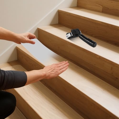 Clear Stair Treads for Wooden Steps Non Slip, KOOTETA 15 Pack 6" x 30" - color: Indoor-Clear, size: 6" x 30" x 15 Pack
