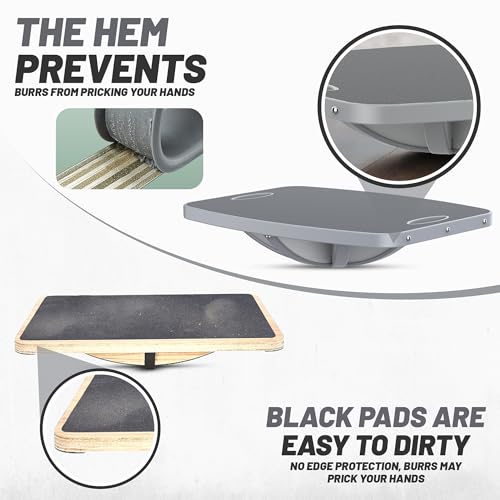Advanced Wood Balance Board, Table Balance Board, Office Swing Board, for Physical Therapy, Fast Fitness Training and Outdoor Sports Balance Training Device - color: Advanced 360° Rotation-Gray