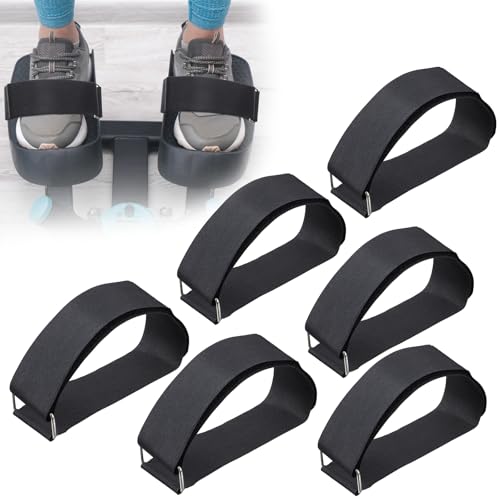 6 Pack Ellipse Leg Exerciser Machine Pedal Straps, Adjustable Pedal Straps for Ellipse Leg Exerciser Machine Under Desk Elliptical Reusable Strap Fitness, Under Desk Elliptical Pedals Band for Seniors