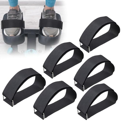 6 Pack Ellipse Leg Exerciser Machine Pedal Straps, Adjustable Pedal Straps for Ellipse Leg Exerciser Machine Under Desk Elliptical Reusable Strap Fitness, Under Desk Elliptical Pedals Band for Seniors