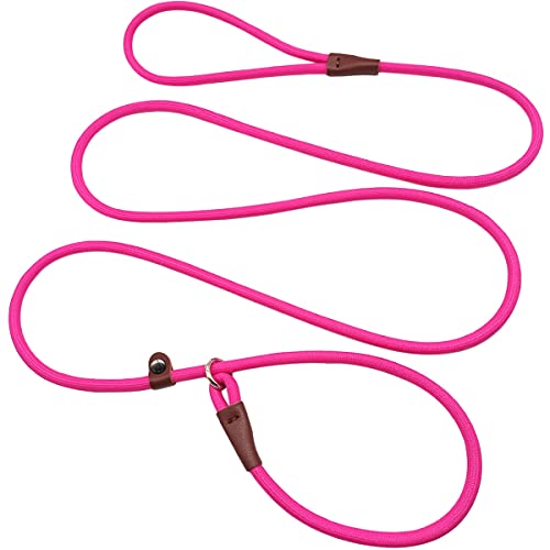 MayPaw Slip Lead Control Leash for Dogs No Pull 7 FT Pet Slip Leash, 1/4 in - color: rose red