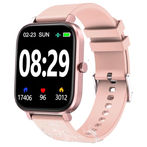 Choiknbo Smart Watch for Women Fitness Tracker Watch for Android/iOS Phones, Activity Trackers and Smartwatches with Heart Rate/Sleep Monitor, Step Counter, Waterproof Smart Watches - color: Pink